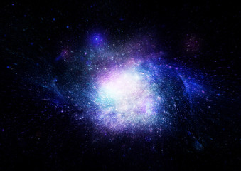 Stars, dust and gas nebula in a far galaxy