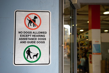 No dog allowed sign and symbol in market