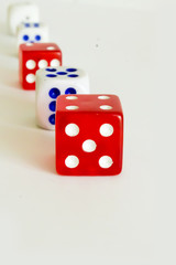 Dice for Board games on white background isolated