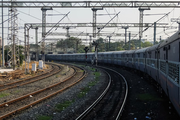 Chennai, India. View from the train window, Indian Railways.