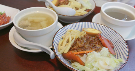 Minced pork rice in Taiwanese restaurant