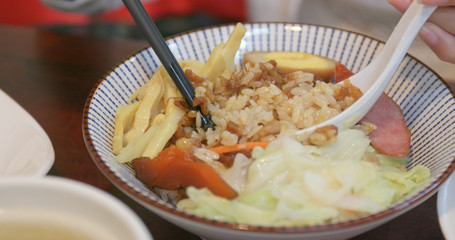 Minced pork rice in Taiwanese restaurant