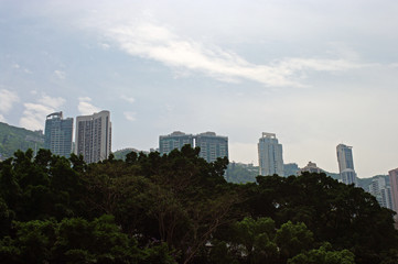 Fototapeta na wymiar Panorama des hauts de Hong Kong