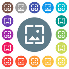 Wallpaper image flat white icons on round color backgrounds