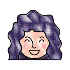 beautiful and young woman head character vector illustration design