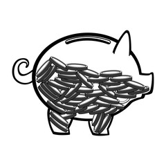 transparent piggy with coins vector illustration graphic design