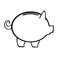 Empty transparent piggy vector illustration graphic design