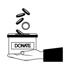 Hand with donate box vector illustration graphic design