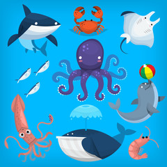 Obraz na płótnie Canvas Sea creatures and animals