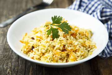 Rice cooled with vegetables