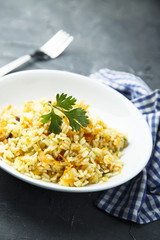 Rice cooled with vegetables