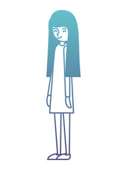 beautiful and young woman character vector illustration design