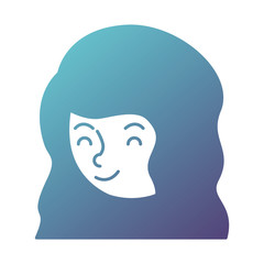 beautiful and young woman head character vector illustration design