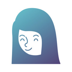 beautiful and young woman head character vector illustration design