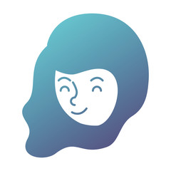 beautiful and young woman head character vector illustration design