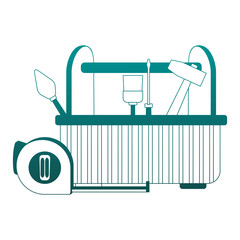 Construction tools inside box vector illustration graphic design