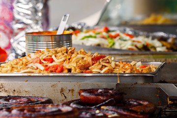 Food at an Outdoor US Fourth of July Event