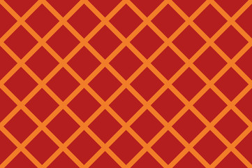 Fabric print. Seamless geometric pattern with intersecting lines, stripes, cell, squares, rectangles. Vector illustration in orange, yellow shades