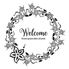 Welcome Greeting Cards Template with floral ornament concept. Floral poster Welcome Greeting . Vector decorative greeting card or invitation design background