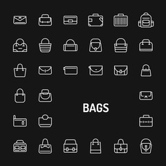 Bags Simple Line Icon Set