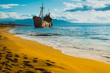 The famous shipwreck near Gythio Greece