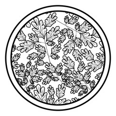 leafs plant ecology circular frame vector illustration design