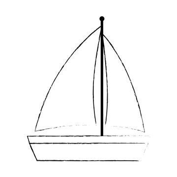 sailboat travel isolated icon