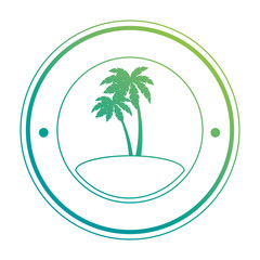 tree palms seal stamp