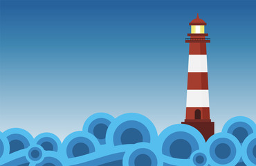 faro, segnale, salvezza, simbolo, vettoriale © xyz+