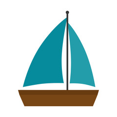 sailboat travel isolated icon
