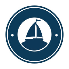 sailboat travel seal stamp