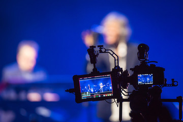 professional camera recording a concert
