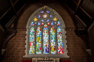 Fototapeta na wymiar Old Cathedral Church Stained Glass Window