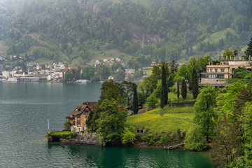 Fototapeta na wymiar Swiss, Vitznau cityscape