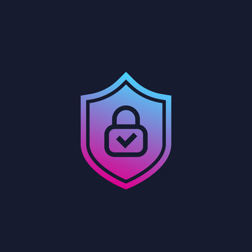 Cybersecurity icon, vector logo