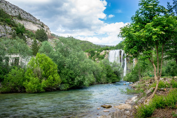Fototapeta na wymiar Waterfall in Knin - Dalmatia, Croatia