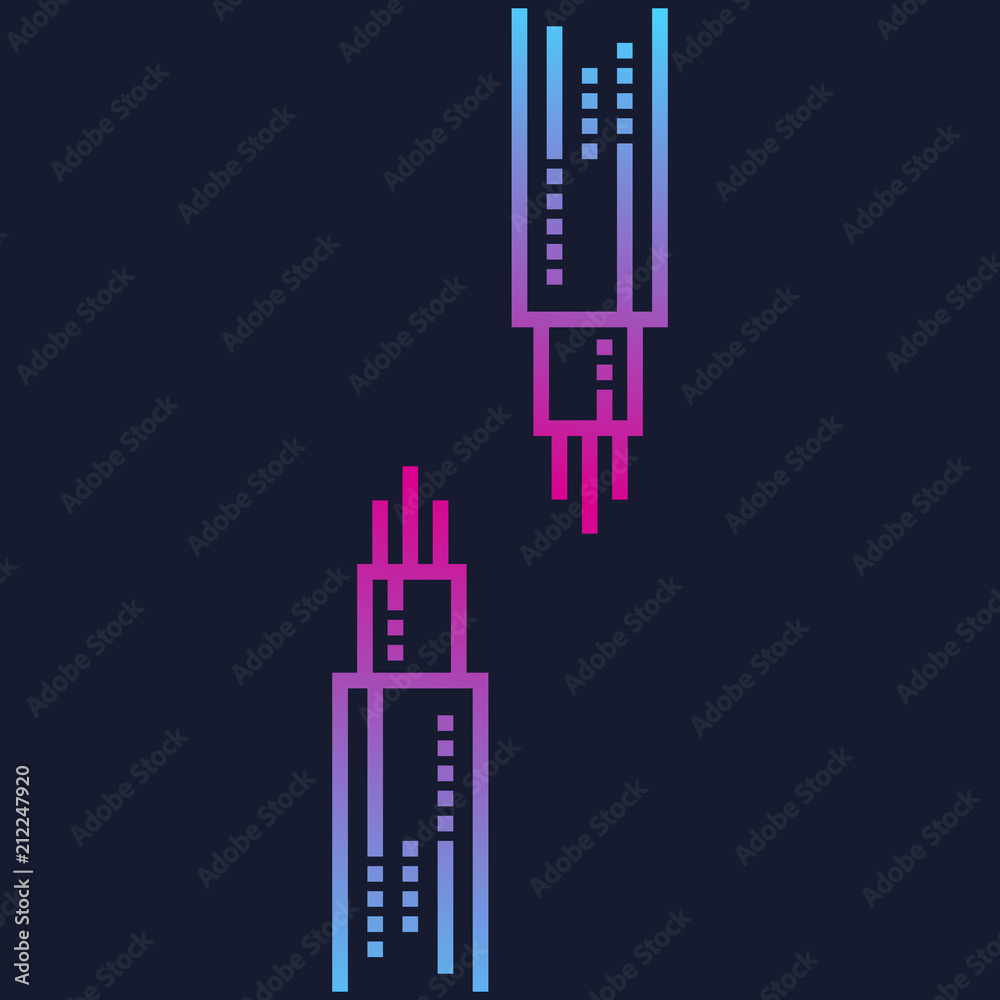 Poster optic fiber cables, vector image