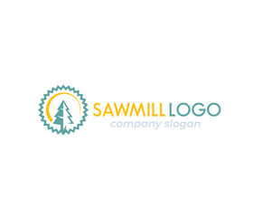 Sawmill logo, vector mark