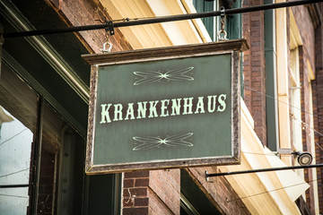 Fototapeta premium Schild 320 - Krankenhaus