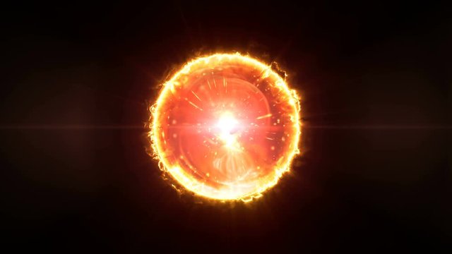 Burning abstract fireball looped