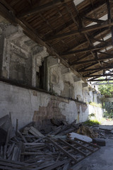 Fototapeta na wymiar Ruins of buildings, abandoned Factory