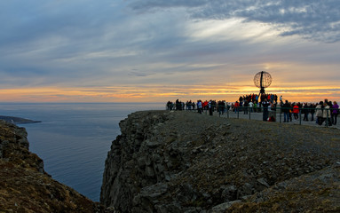 Globe Monument at North Cape..Norway , North Cape.