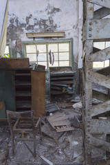 Fototapeta na wymiar Ruins of buildings, abandoned Factory