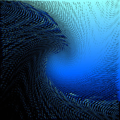 Abstract Halftone Wave Background. Blue Dots Pattern. Raster Illustration