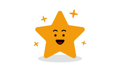 Cute rating star. Vector illustration. Flat design.