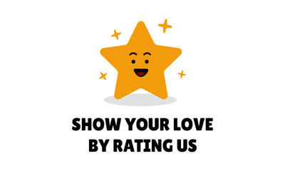 Show your love rating concept. Cute rating star concept. Vector illustration. flat design.