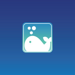 Whale icon. App icon. Sign. vector illustration. Logo design.