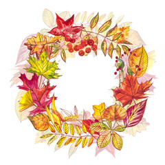 Autumn template background. Seasonal illustrations.web banner template.watercolor illustration.