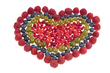 Himberherz mit Beerenfüllung