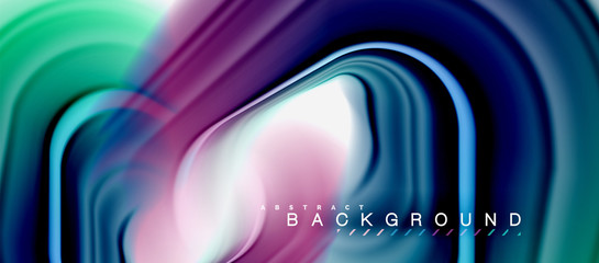 Rainbow fluid abstract swirl shape, twisted liquid colors design, colorful marble or plastic wavy texture background, multicolored template for business or technology presentation or web brochure